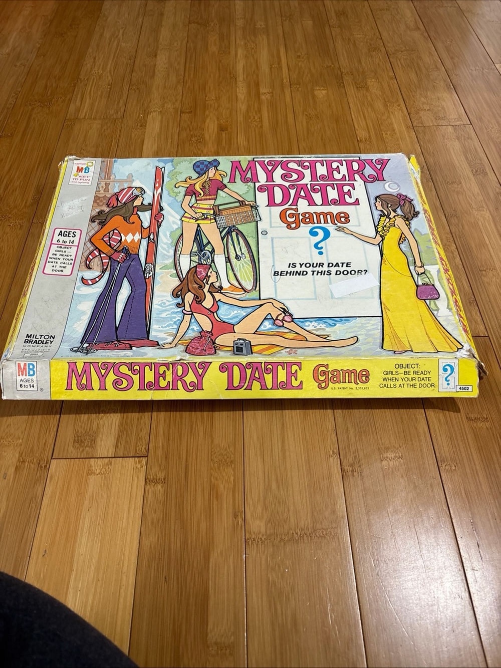 Vintage Milton Bradley Mystery Date Board Game – missing one girl player stand